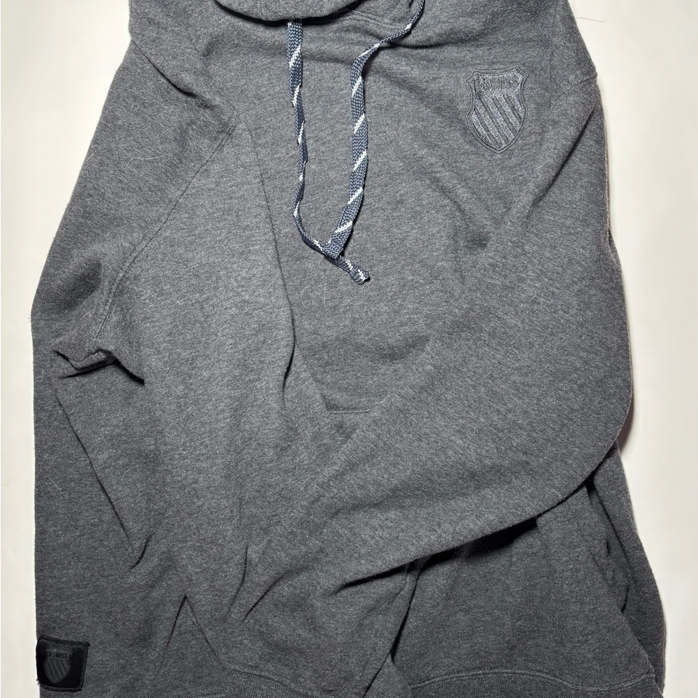 Gray K-Swiss Hoodie with Embroidered Logo